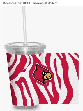 Rico Industries Louisville Cardinals Pink Zebra Acrylic Tumbler